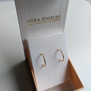 14K Solid Gold Hoop Earring